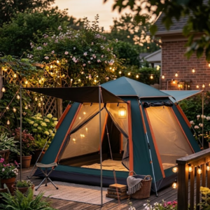 Geniş Aile Kamp Çadırı 240x210 cm Güneşlikli Otomatik Kurulum Outdoor Çadır