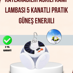 Katlanabilir Güneş Enerjili LED Kamp Lambası USB Şarjlı