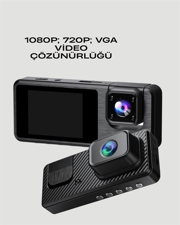 1080P 3 Kameralı Araç DVR – Döngü Kayıt ve Geri Görüş Özellikli Yeni Nesil