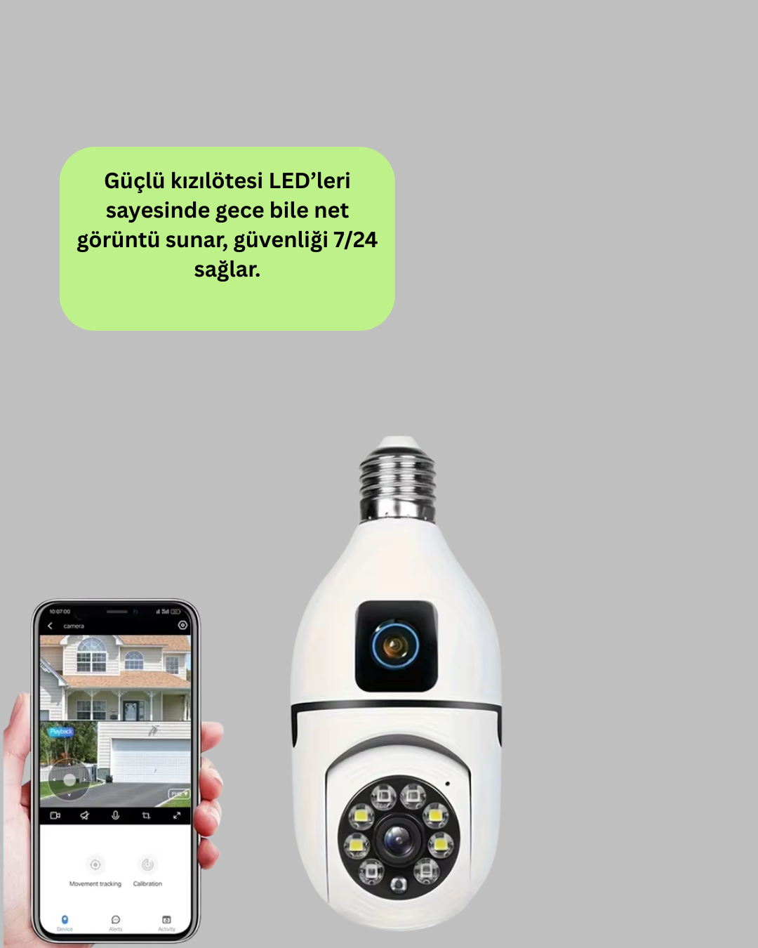 Tak Çalıştır Ampul Kamera – Full HD 1080P Kablosuz Güvenlik Çözümü Yeni Nesil