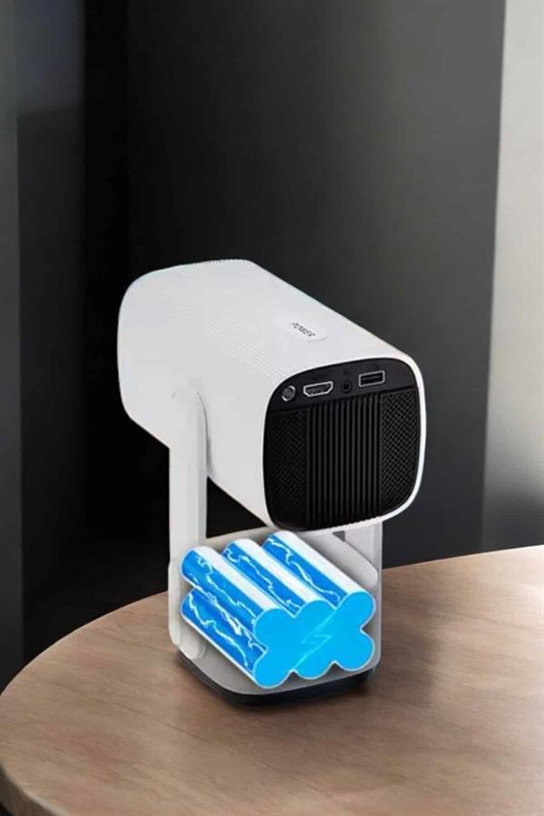 Akıllı Projeksiyon Powerbankli Taşınabilir Sinema Projektörü 4k HD Kaliteli Yeni Nesil
