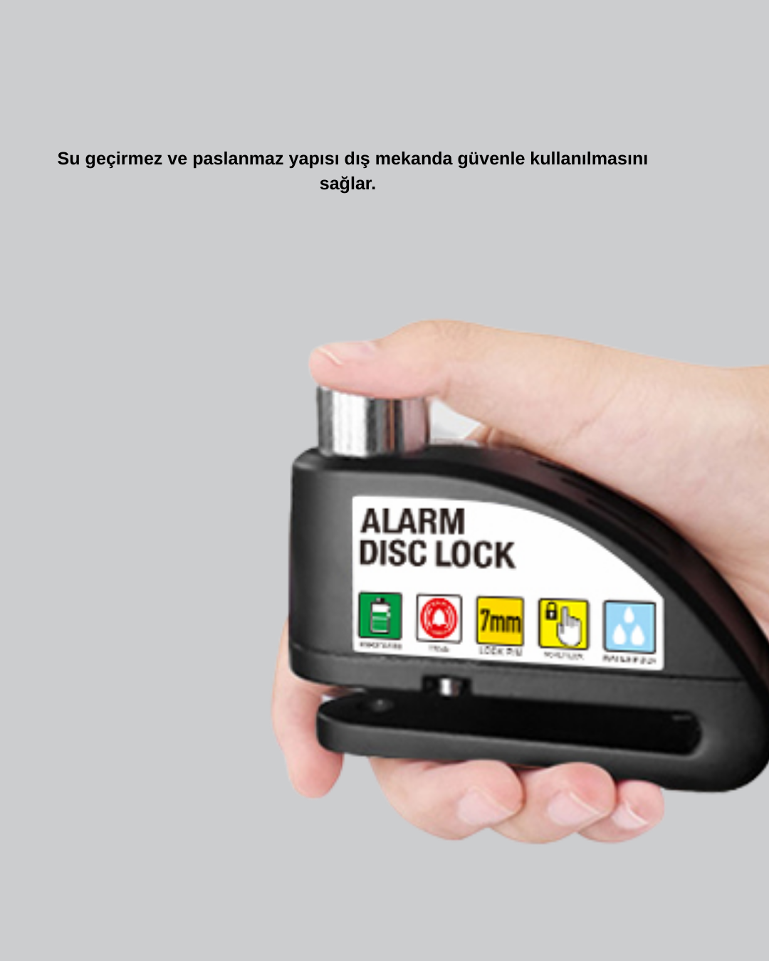 110 dB Alarmlı Disk Fren Kilidi Su Geçirmez Çelik Motosiklet Güvenlik Kilidi