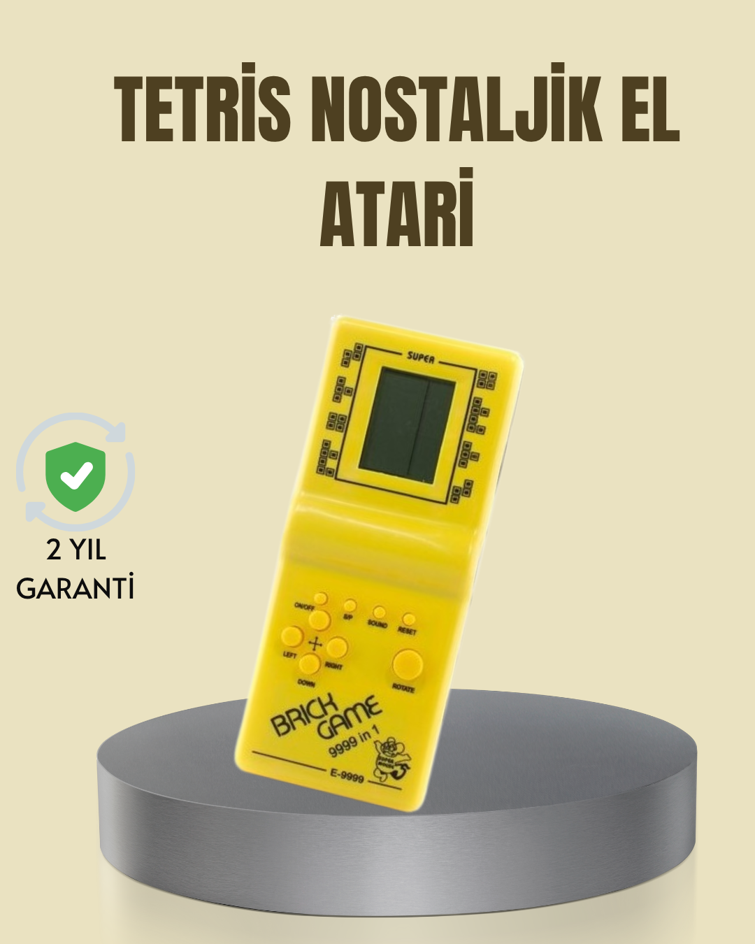 Taşınabilir Tetris Oyunu El Konsolu – Dayanıklı Plastik, Pil ile Çalışan Retro Oyun Aleti