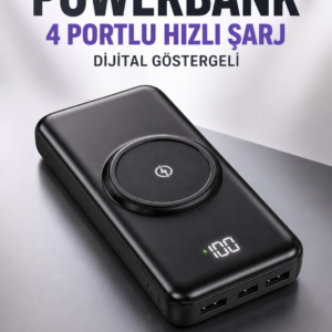 10.000 Mah Powerbank 4 Portlu Hızlı Şarj Dijital Göstergeli