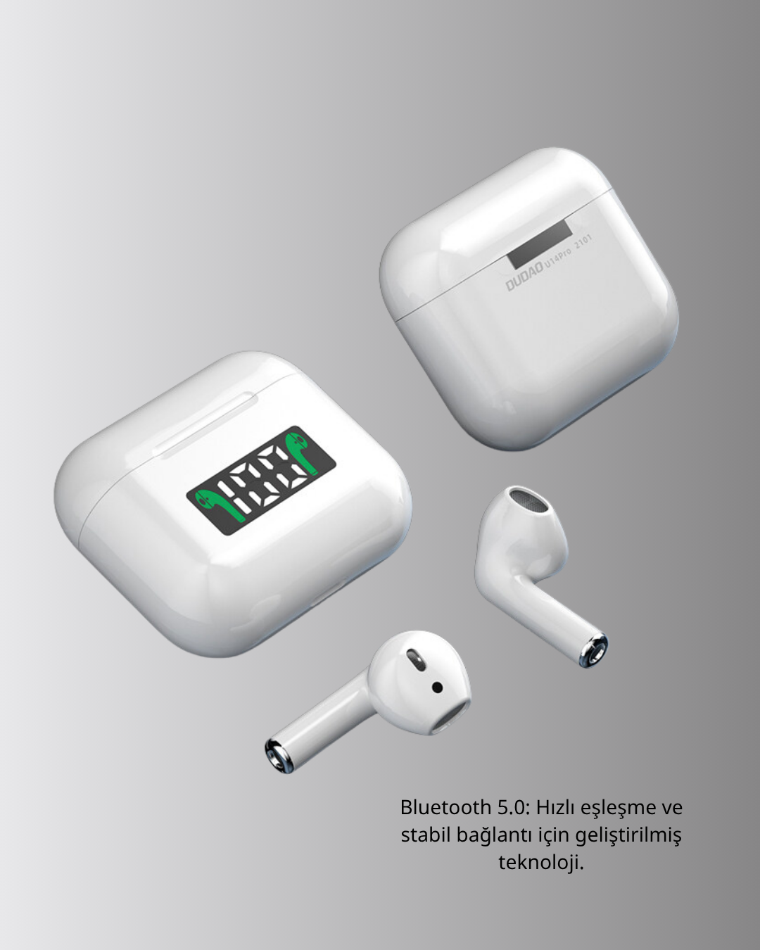 TWS Bluetooth 5.0 Kablosuz Kulaklık – Yüksek Ses Kalitesi, Dokunmatik Kontrol ve LED Şarj Ekranı