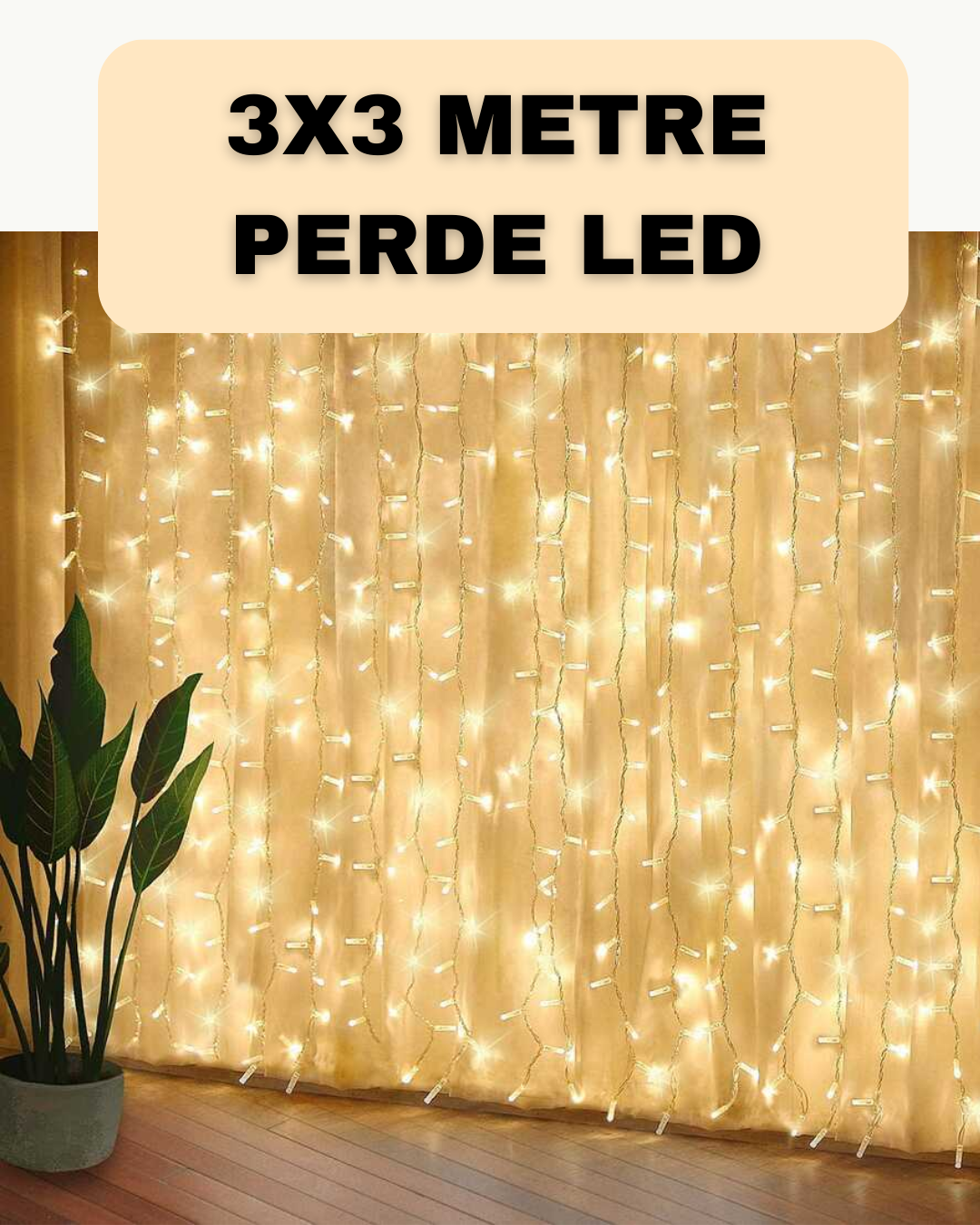 Dekoratif 3x3 LED Perde Işık Şelale Tasarım Enerji Tasarruflu