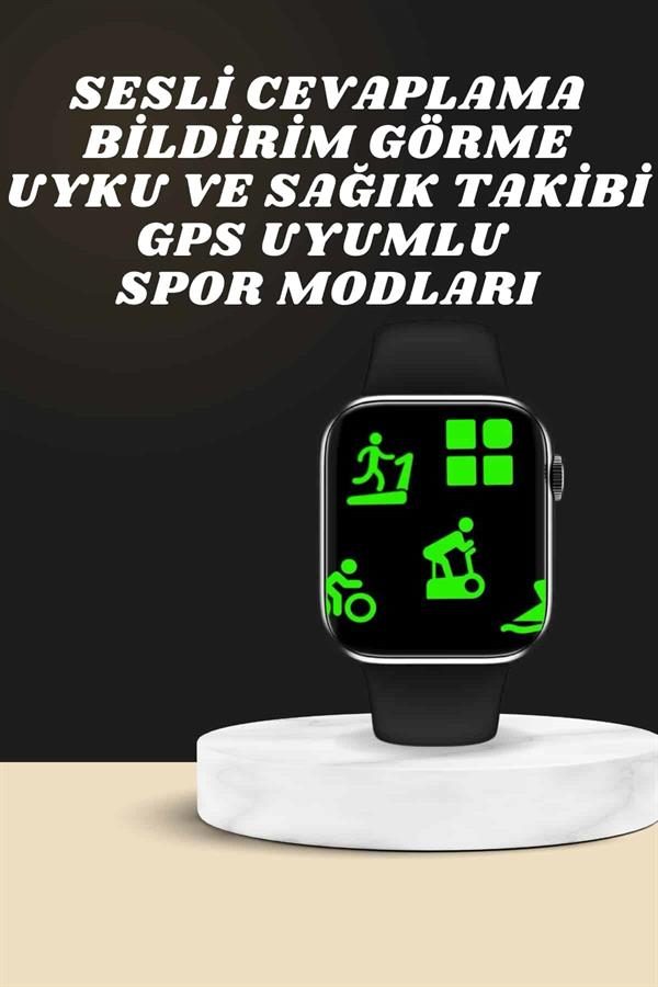 Akıllı Saat Wireless Şarj Yüksek Çözünürlüklü Müzik Dinleme Sesli Cevaplama Yeni Nesil