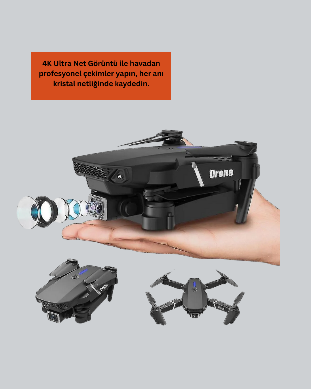 Wifi FPV Canlı Görüntü Aktarımlı Katlanabilir Drone