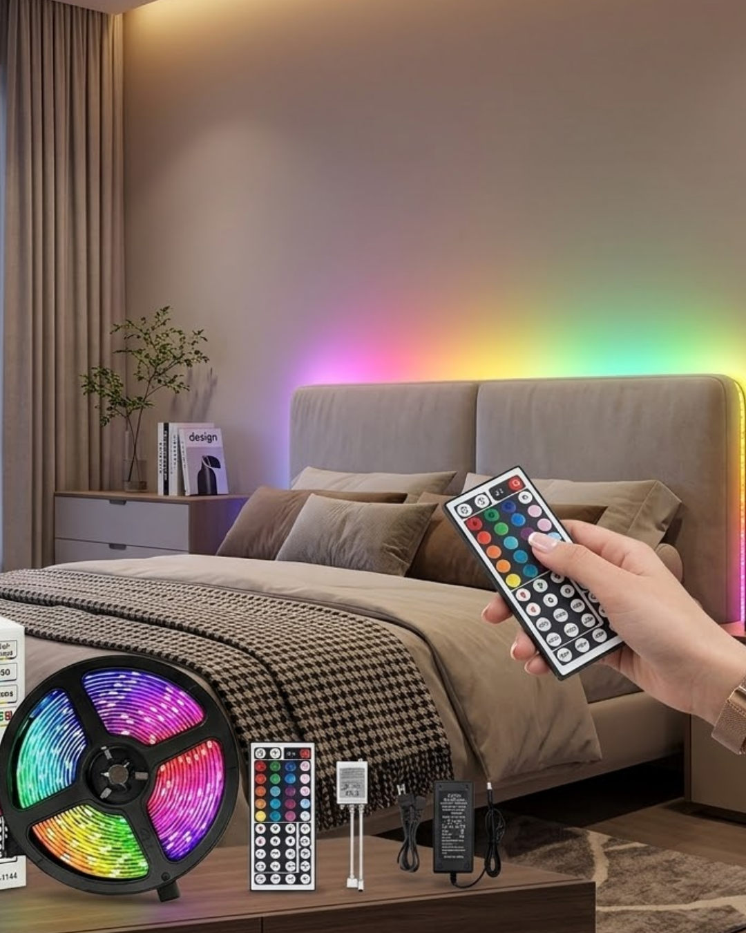Kumandalı RGB Şerit Led 5 Metre Renk Değiştiren Dekoratif LED Işık