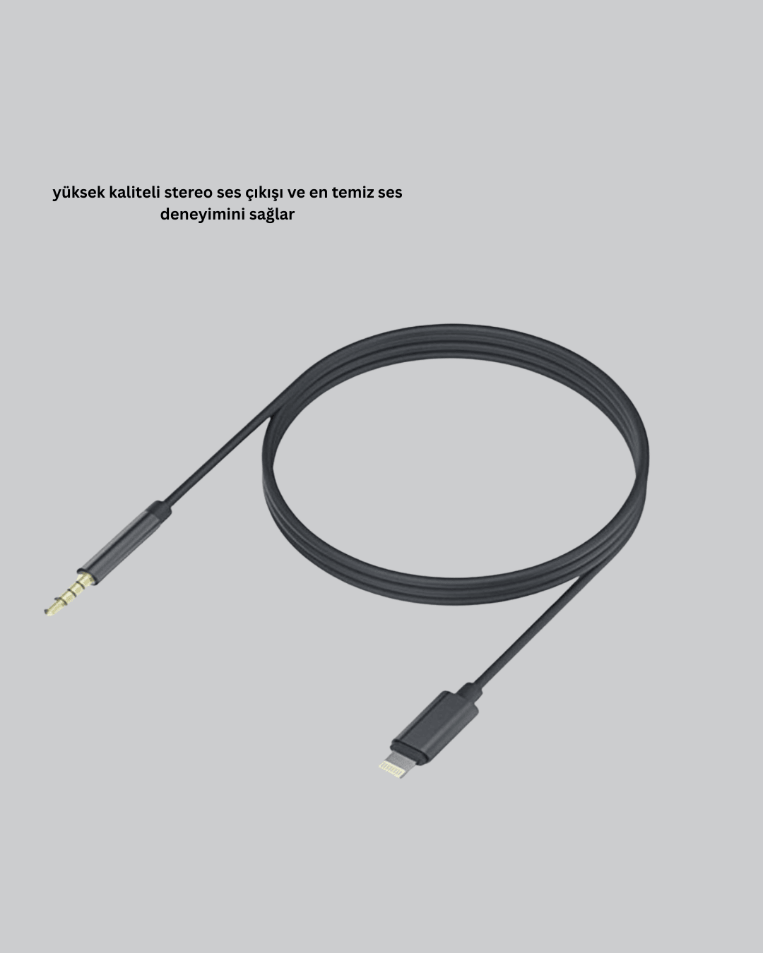 iPhone Uyumlu Lightning 3.5mm Aux Adaptör Kablo Stereo Ses Aktarım