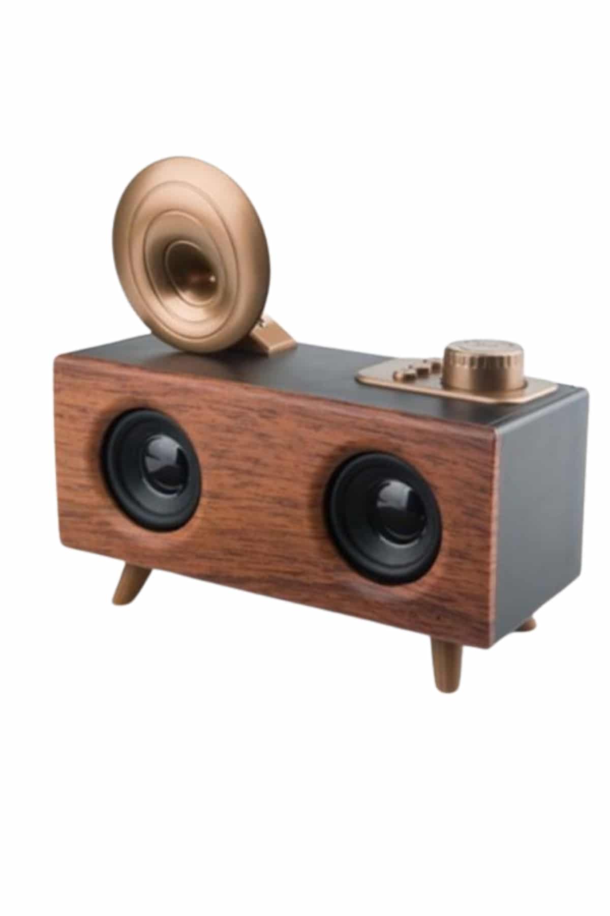 Bluetooth Nostalji Speaker Radyo Gramofon Ahşap Renk Vintage Yeni Nesil