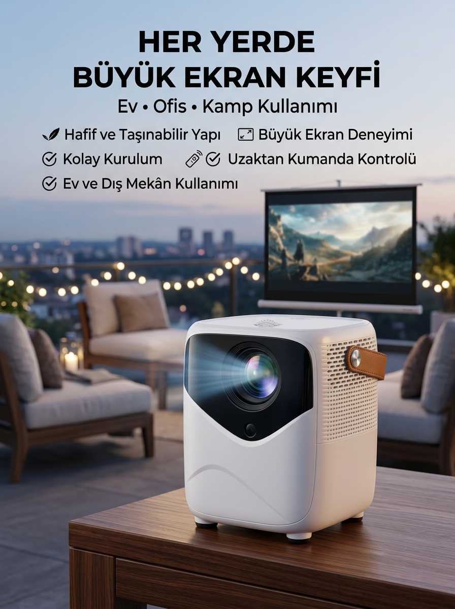 Projeksiyon Cihazı Film Dizi Oyun Wifi Destekli