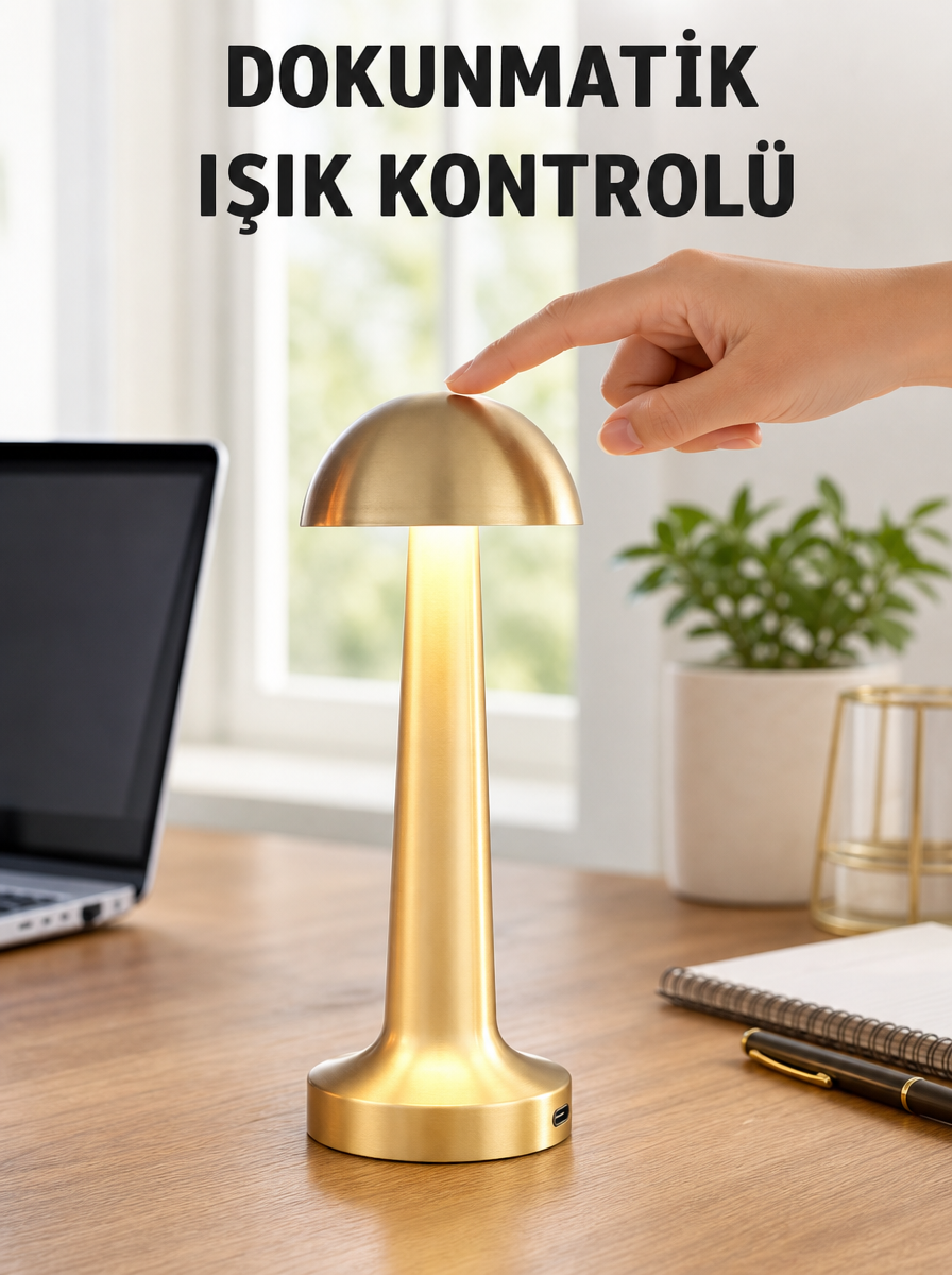 Modern Tasarım Şarjlı Masa Lambası – 1800 mAh Batarya Yeni Nesil