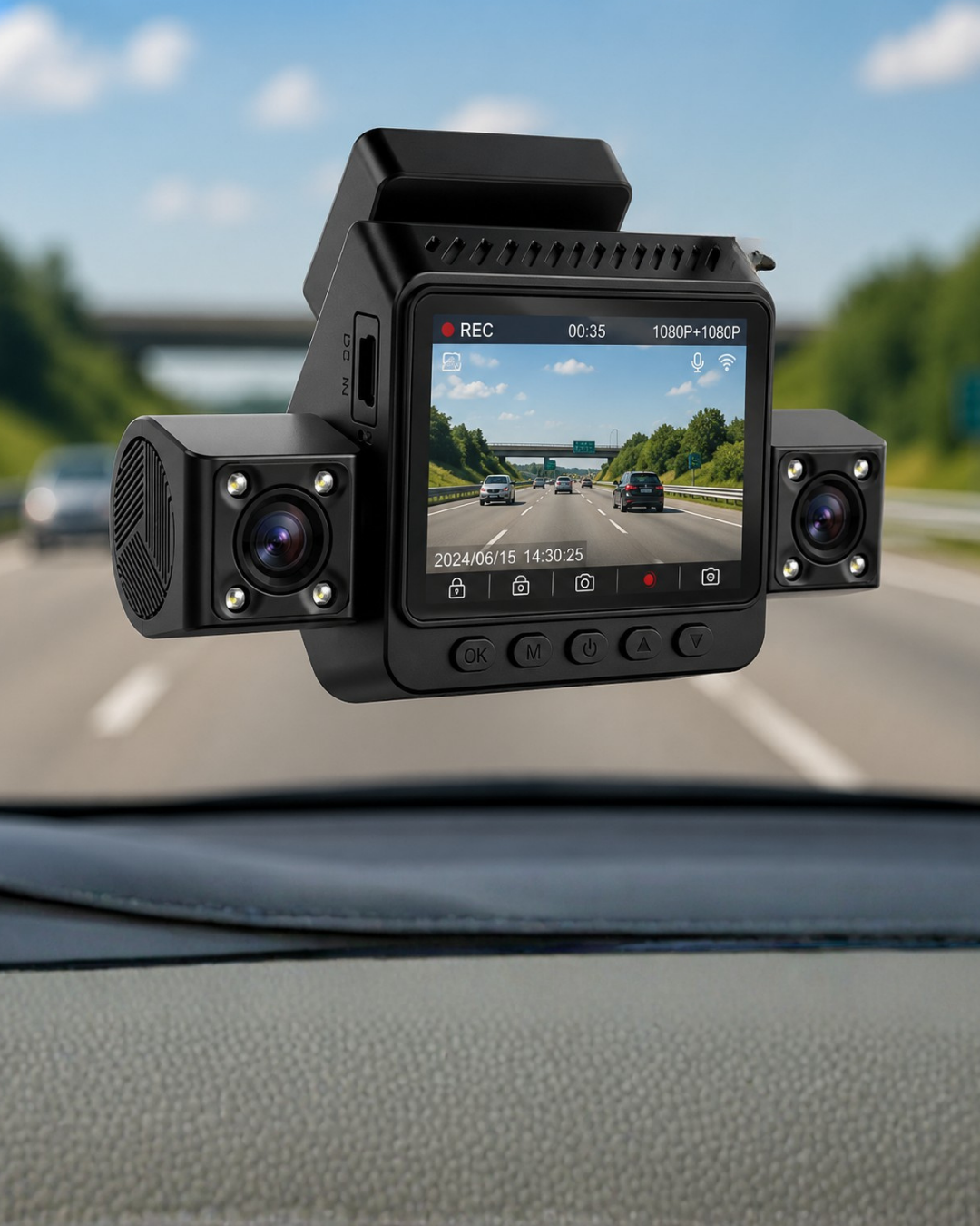 Araç Ön Arka İç Kamera Sistemi Full HD Hareket Sensörlü Kayıt Cihazı