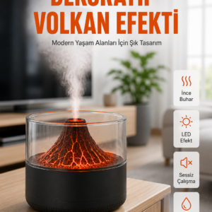 Volkanik Tasarımlı LED Işıklı Ultrasonik Nemlendirici