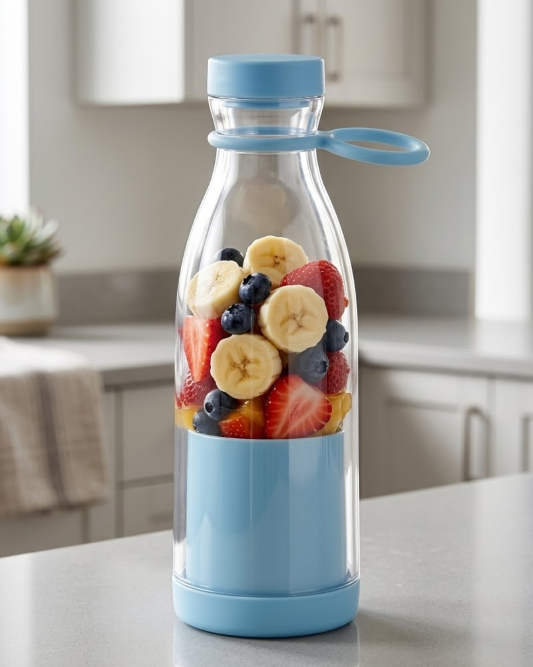 Şarjlı Taşınabilir Blender 380 ml USB Kablosuz Smoothie ve Meyve Karıştırıcı