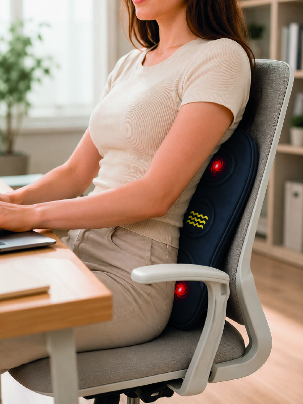 Ergonomik Isıtmalı Bel Masaj Minderi Sırt Destek Minderi