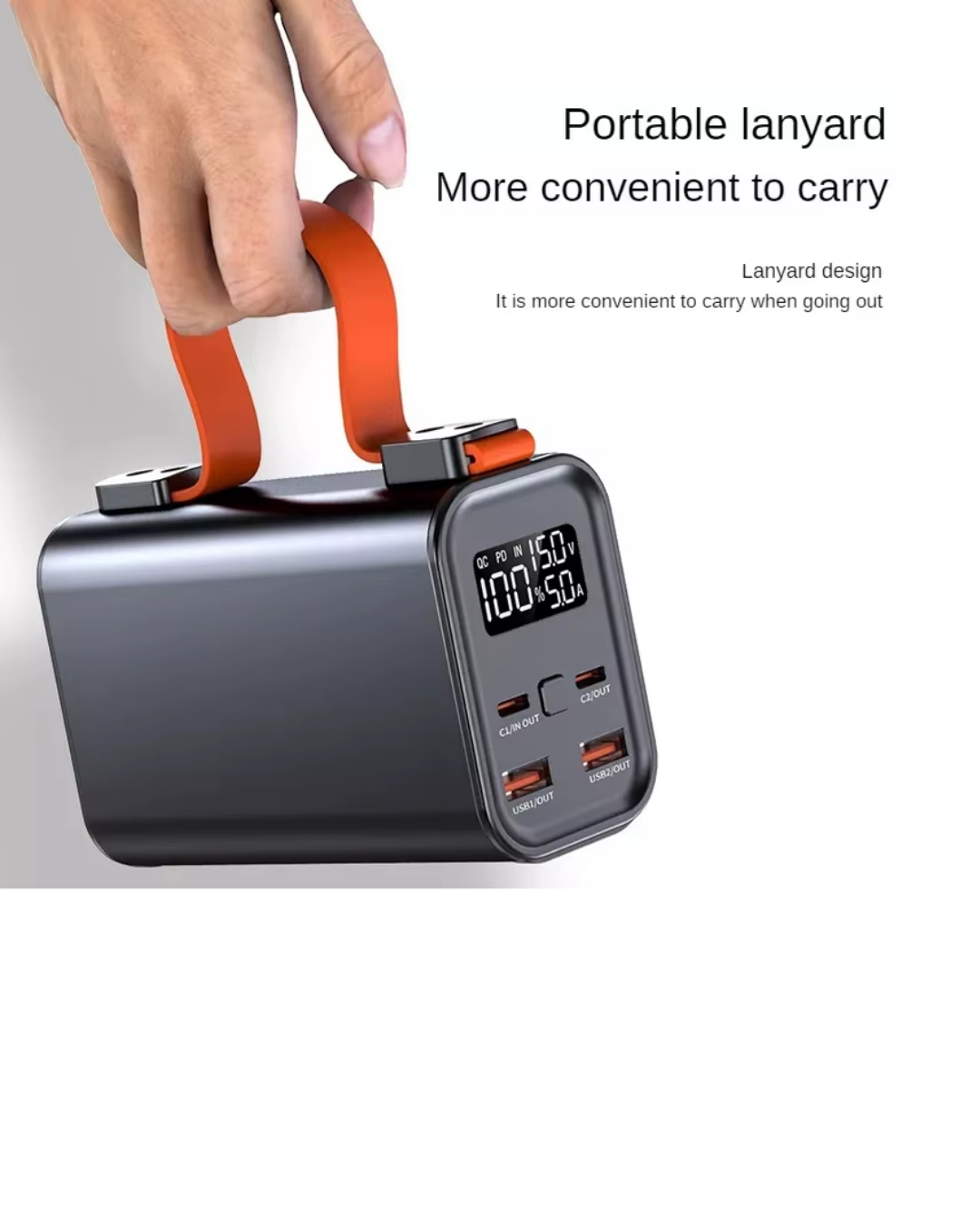 50000 mAh Powerbank Süper Hızlı Şarj LED Göstergeli Taşınabilir Şarj Cihazı