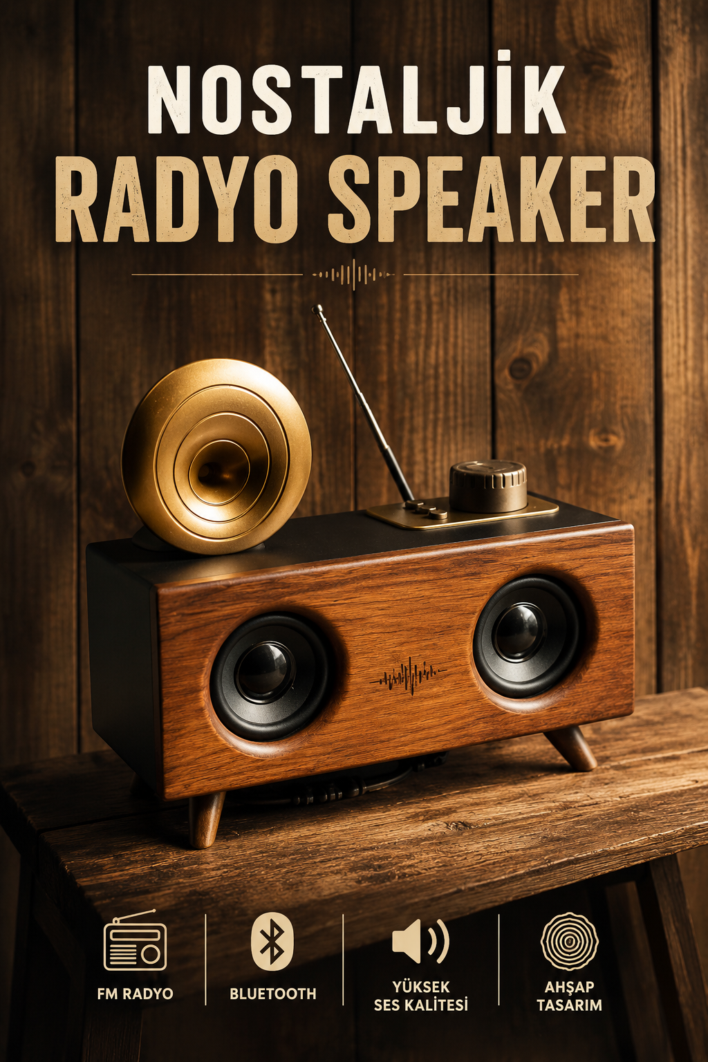 Nostaljik Görünümlü Bluetooth Bağlantılı Speaker