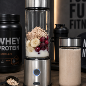 Çift Hazneli Cam Blender USB Şarjlı Smoothie ve Buz Kırıcı Blender