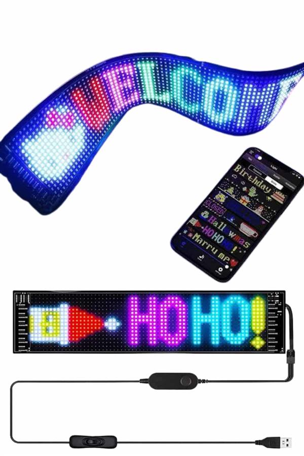 Kumandalı App Kontrollü LED Ekran 16X192 pixel Led Matrix Araç Camı Yazısı