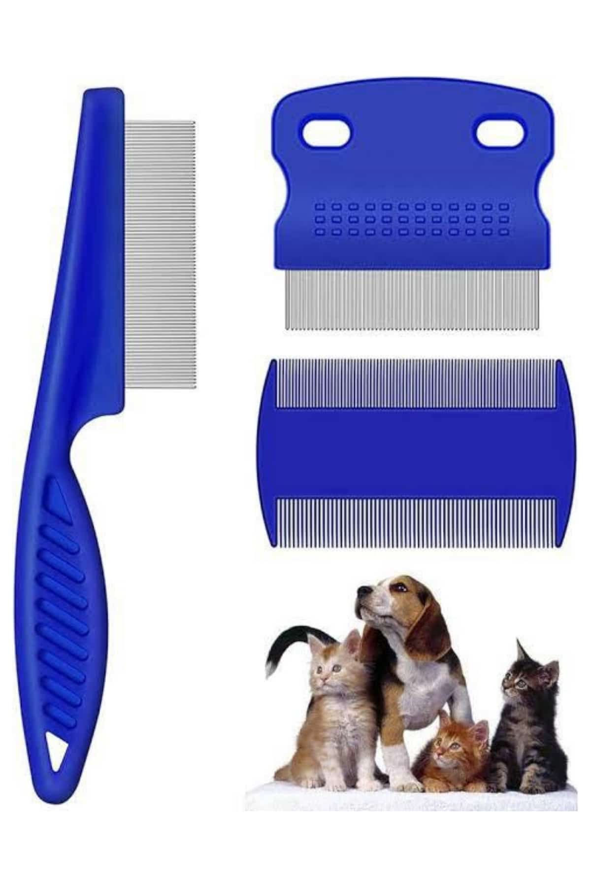 Evcil Hayvan Tarak Seti 4'lü Bit Tarağı Ked Köpek Tüyüne Uygun