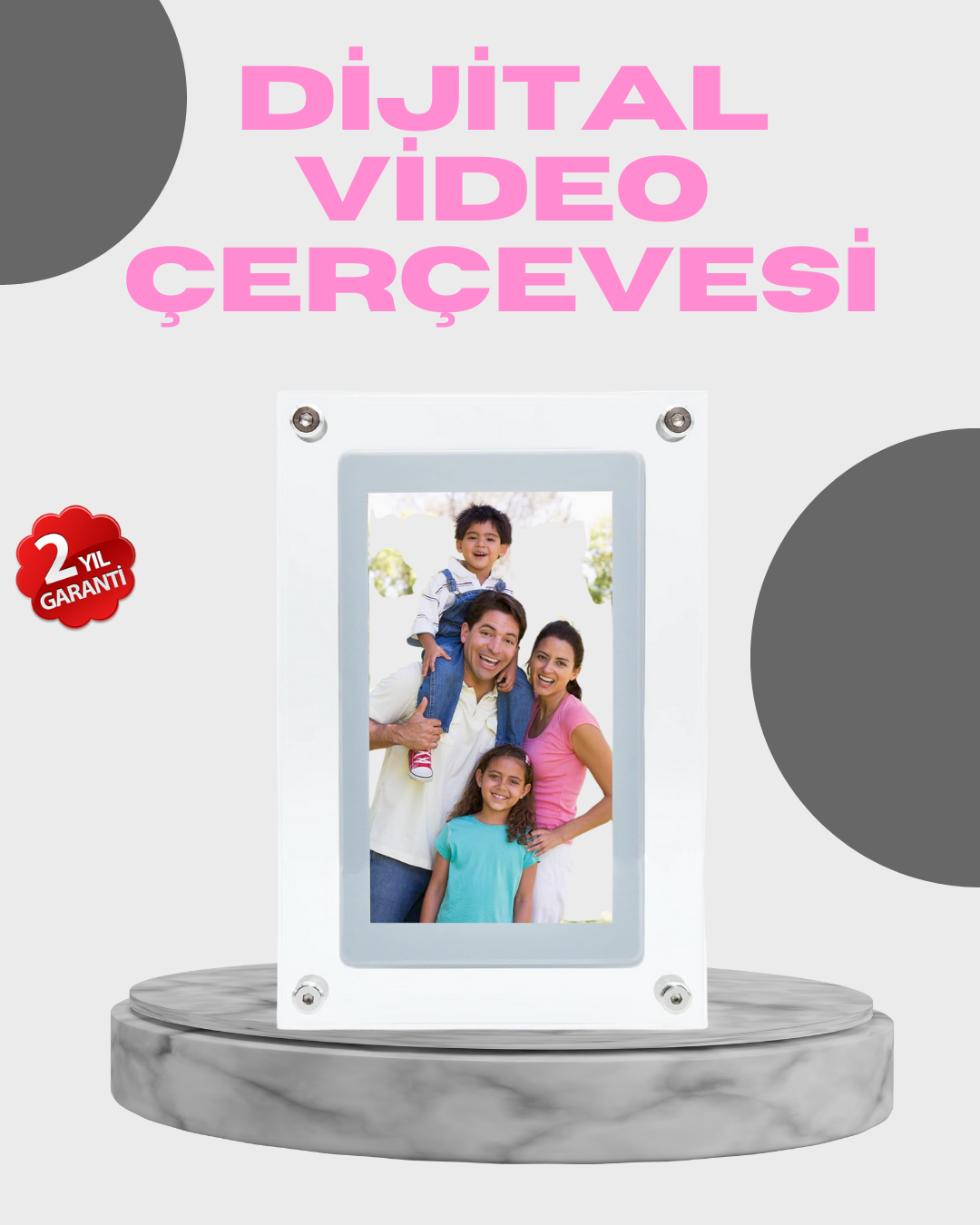 7 İnç IPS Ekranlı Dijital Çerçeve – Yüksek Parlaklık ve 4GB Dahili Hafıza
