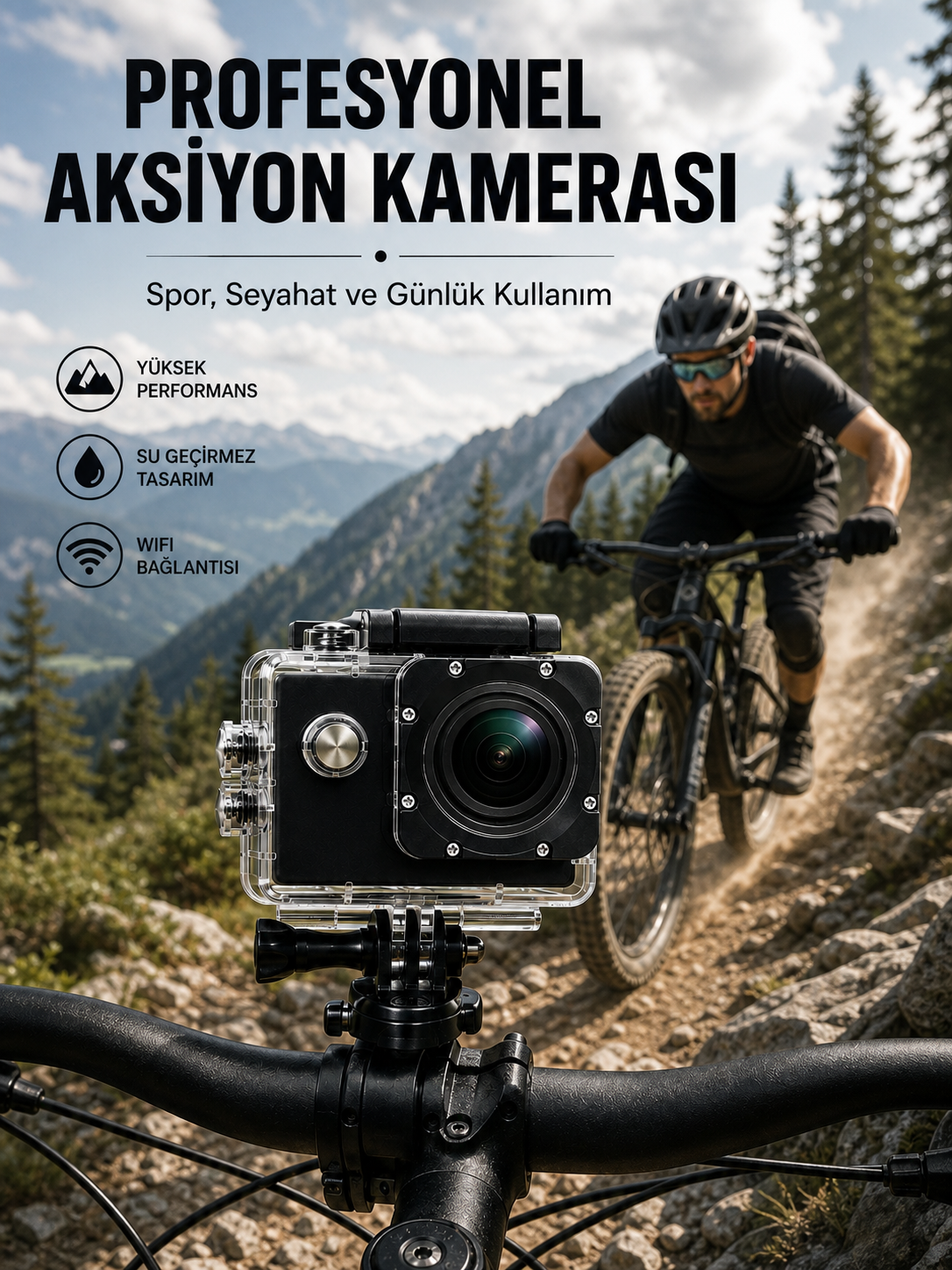 Profesyonel Video Çekimleri İçin 1080P Full HD Aksiyon Kamerası