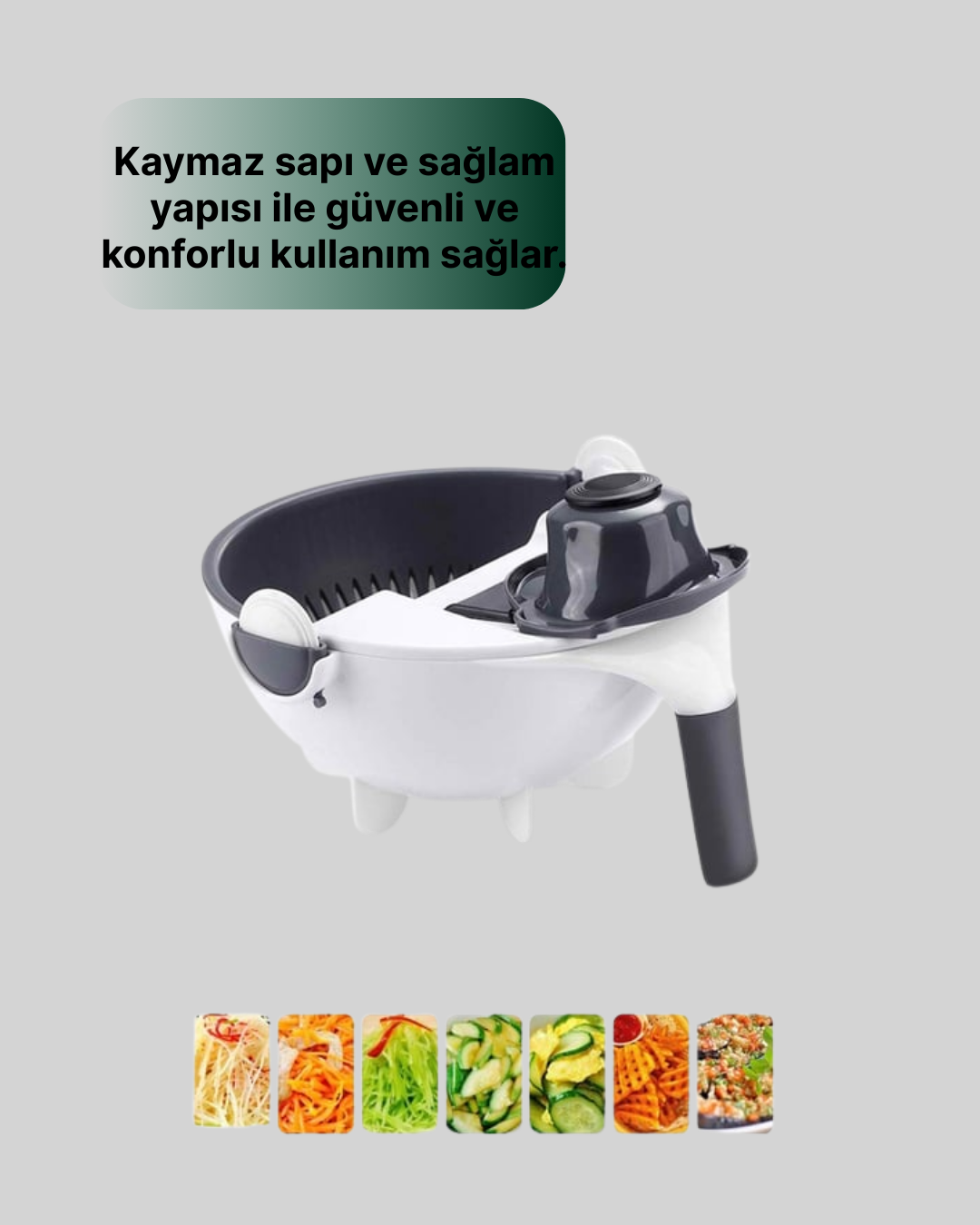 Ergonomik Sebze Rendeleyici ve Süzgeç Hazneli Dilimleyici