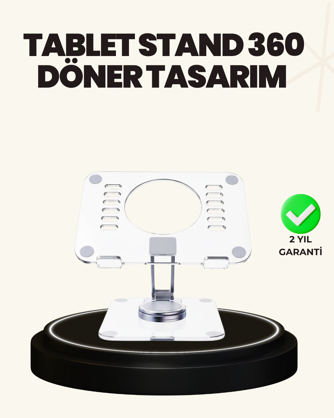Ayarlanabilir Şeffaf Tablet Standı Kaymaz Silikon Tabanlı