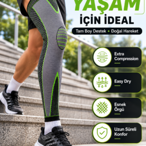 Uzun Kompresyon Diz Destekliği Spor ve Günlük Kullanım İçin Güçlü Destek
