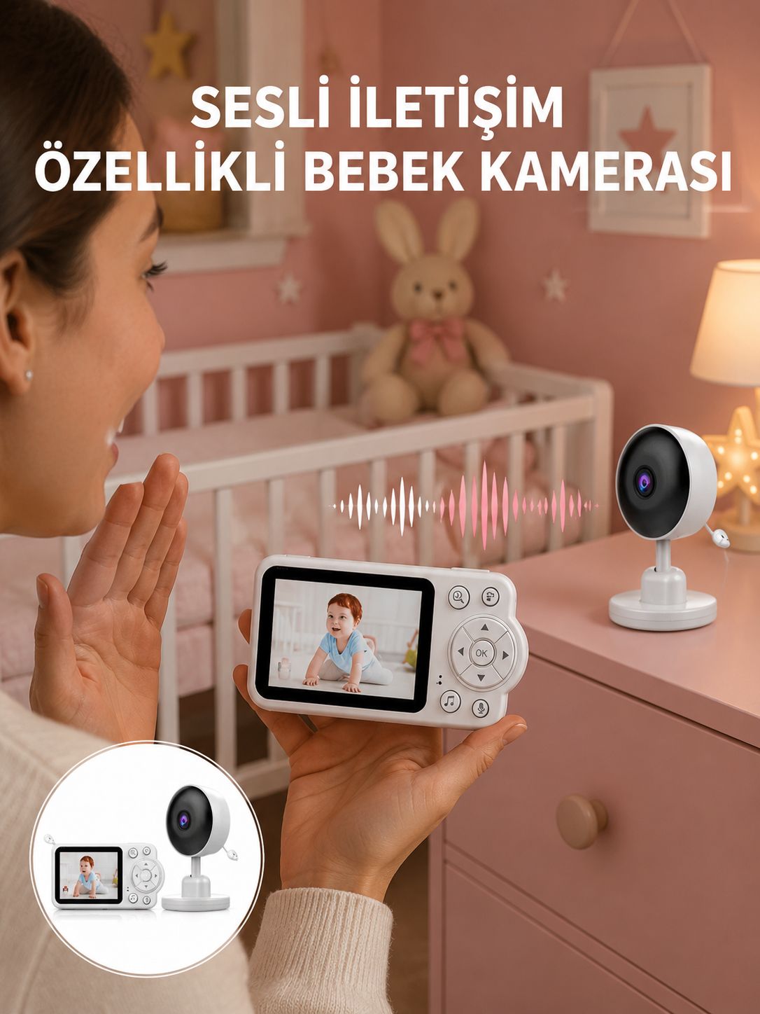 2.8 İnç Ekranlı Bebek Kamerası Gece Görüşlü ve Sesli İletişim Yeni Nesil