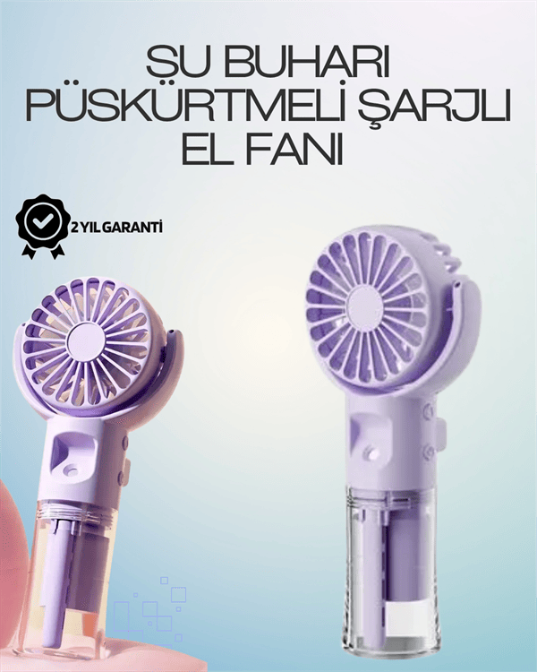 Şarjlı Buğu Fanı – Nemlendirici Sis Fonksiyonlu, Tip-C Girişli, Taşınabilir Masa Fanı
