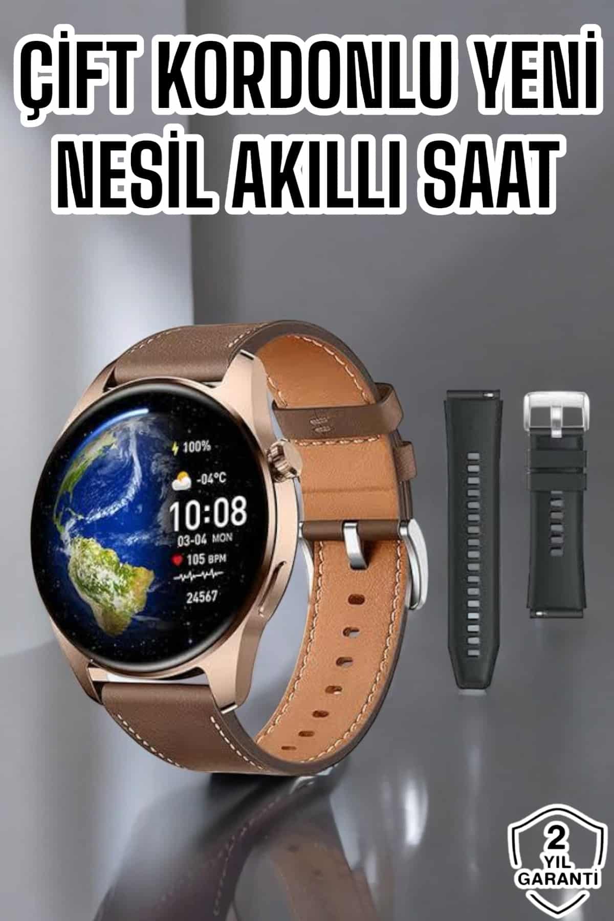 Bluetooth Bağlantılı Akıllı Saat, NFC ve GPS Uyumlu, Sesli Görüşme Özellikli