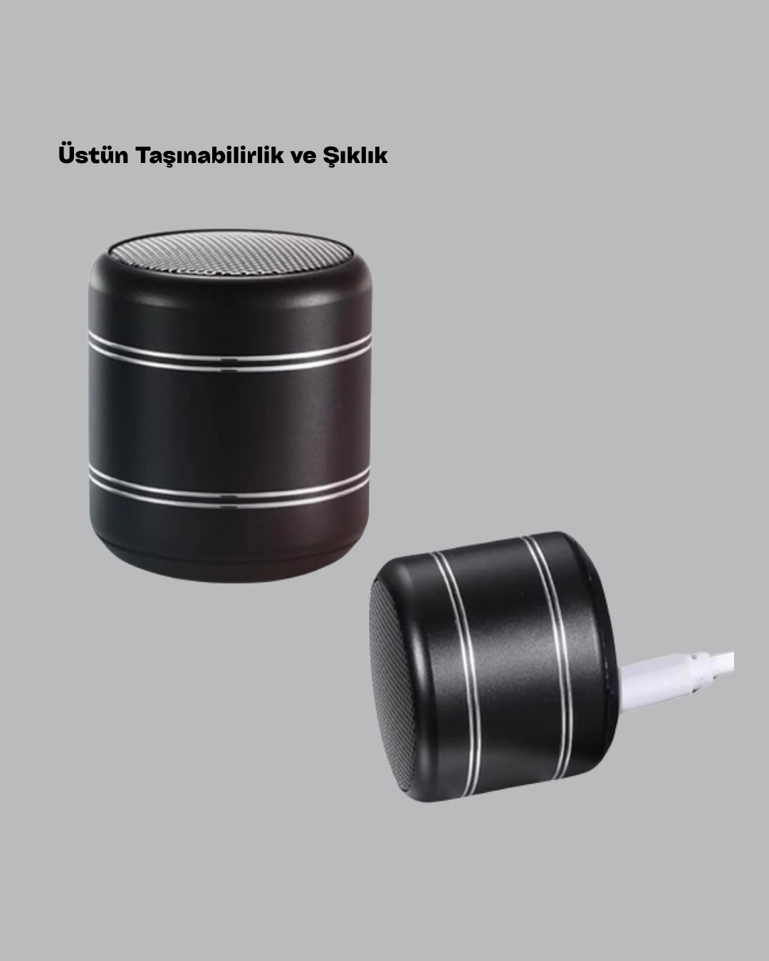 Taşınabilir Silindir Tasarım Bluetooth 5.0 Hoparlör Yüksek Bas Performanslı Yeni Nesil