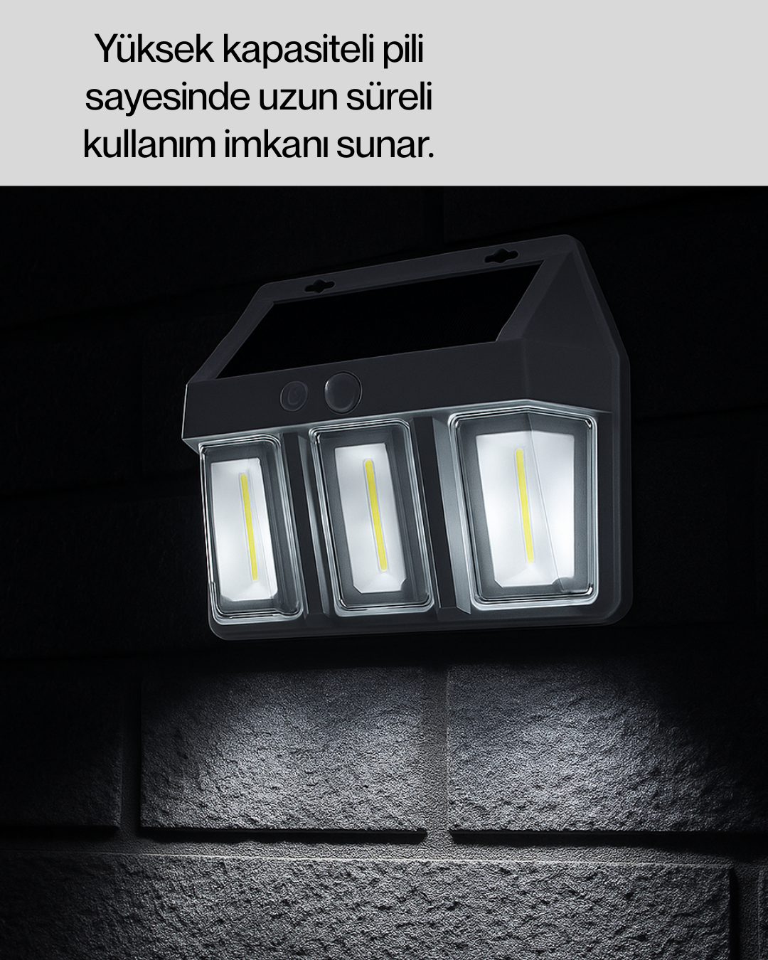 Dış Mekan Solar Duvar Lambası – 120° Hareket Algılama, 3 Işık Modu Yeni Nesil