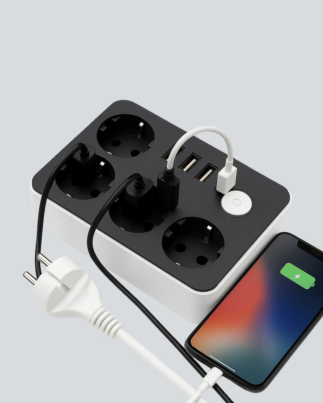 3 USB Çıkışlı 4’lü Akıllı Priz 2500W 2 Metre Kablo