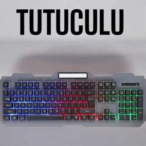 Q Klavye RGB Işıklı Klavye Ve Mouse Seti Kablolu Mouse Hediyeliş