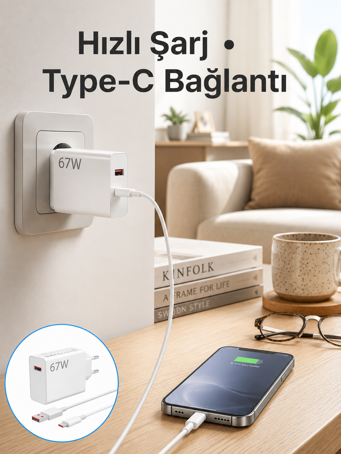 67 Watt Hızlı Şarj Aleti Poco F2 F3 F4 Uyumlu Yeni Nesil