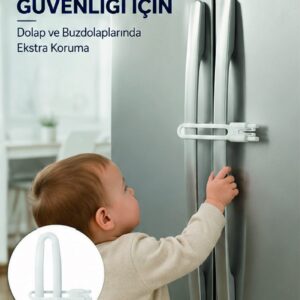 4 Adet Dolap Kapak Kilidi Ev İçi Güvenlik İçin Pratik Koruma Seti Yeni Nesil