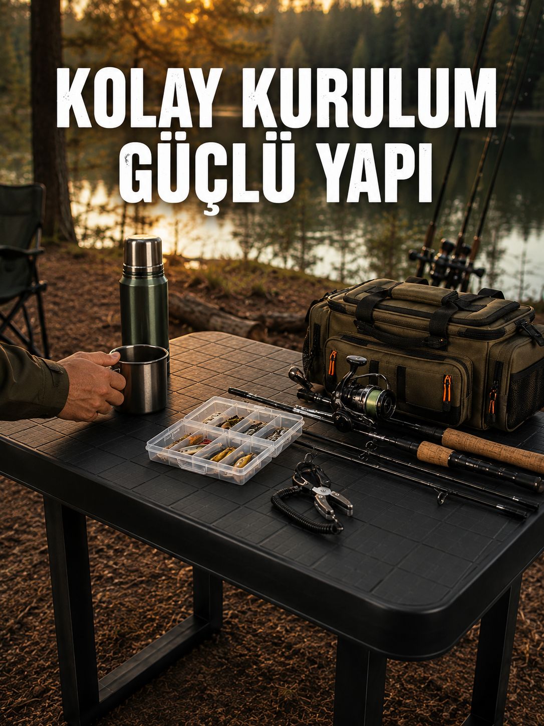 Pratik Katlanabilir Masa Kamp Piknik Bahçe ve Karavan Kullanımına Uygun