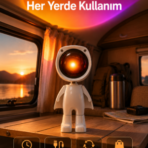 Gün Batımı Projektör Lamba Astronot Görünümlü Dekoratif Masa Lambası