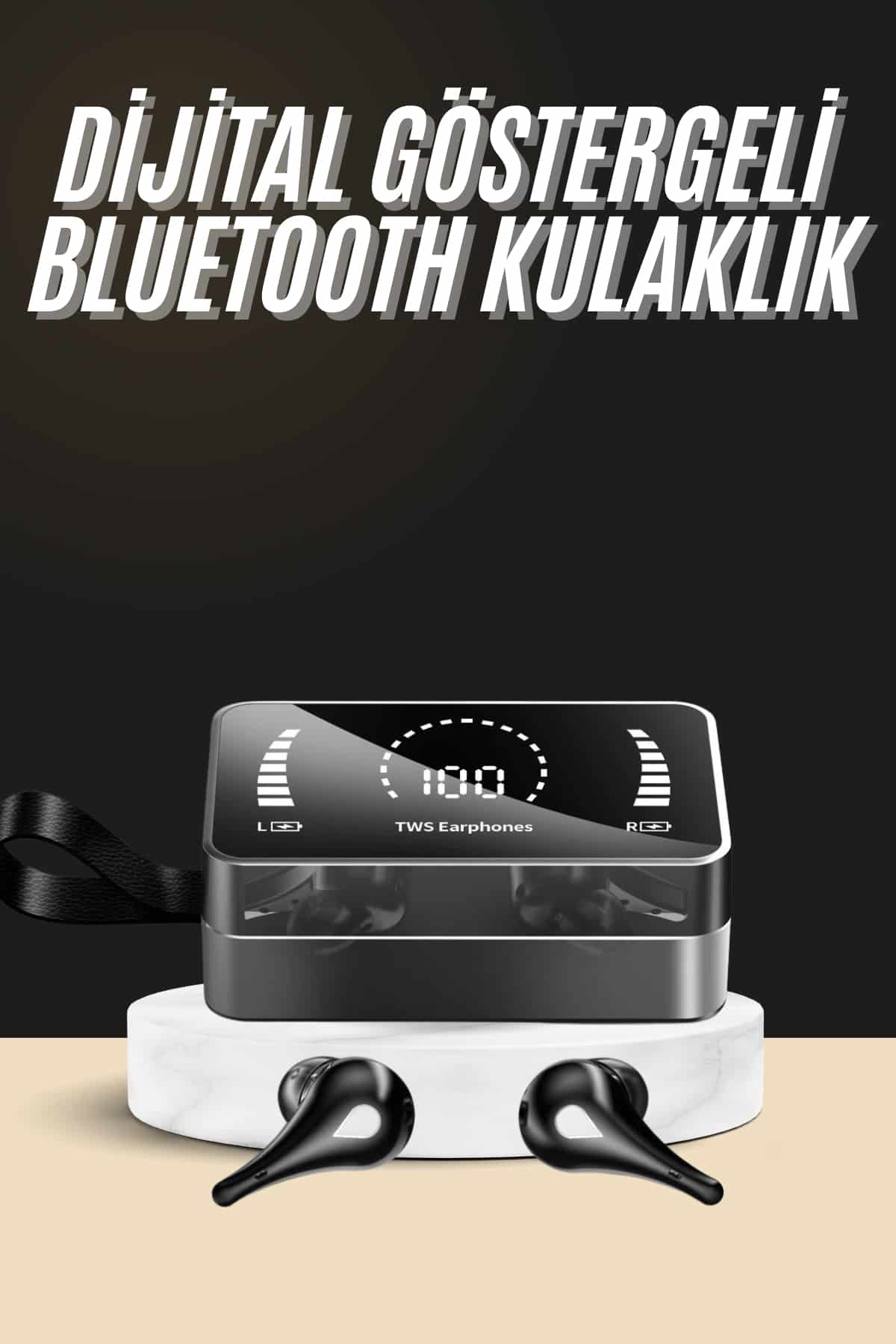 Bluetooth Kulaklık Anc Özelliği Powerbank Özelliği Aynalı Dijital Göstergeli