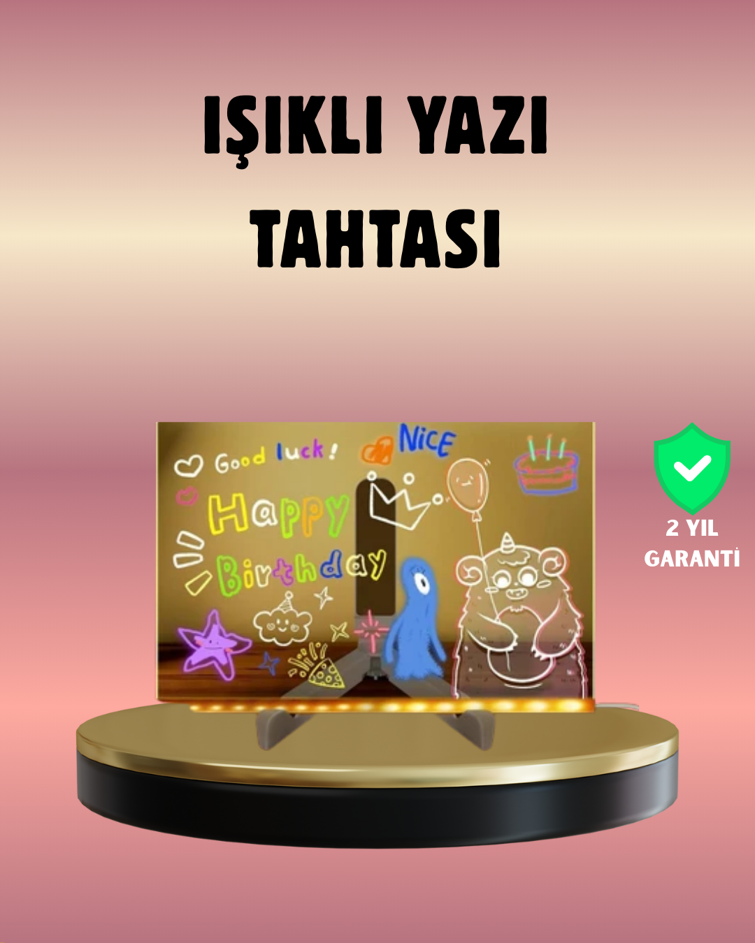 USB Bağlantılı LED Akrilik Çizim ve Not Tahtası
