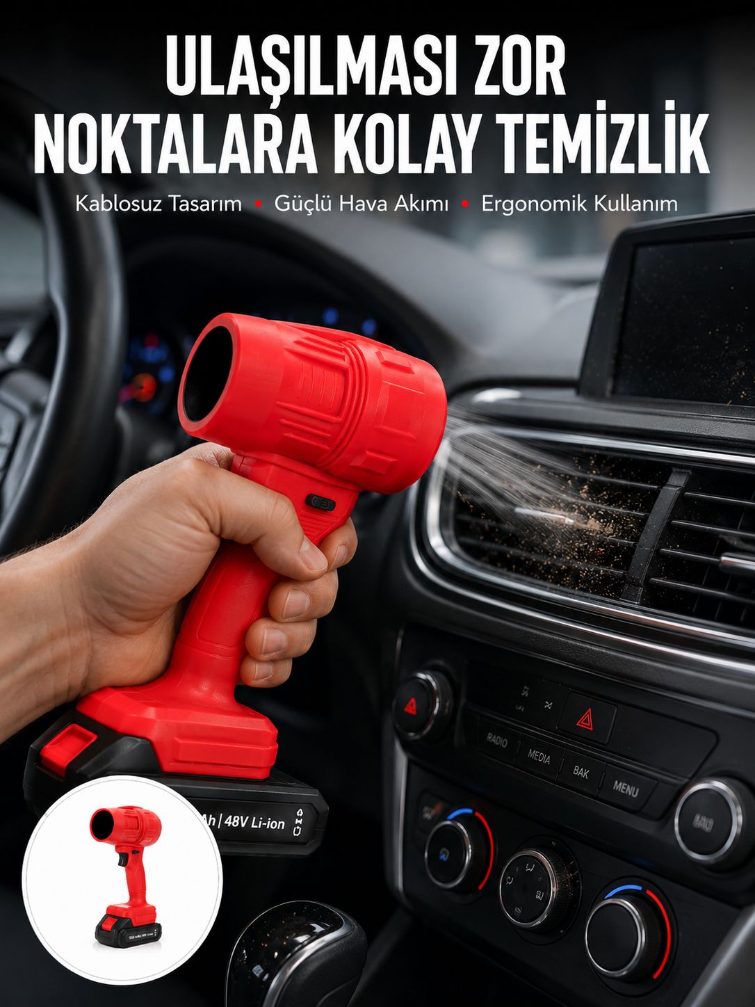 Yüksek Hızlı Elektrikli Toz Temizleme ve Üfleme Cihazı Yeni Nesil