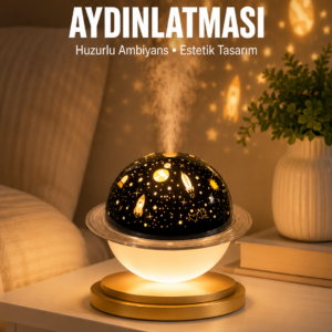 Hava Nemlendirici Led Işıklı Gece Lambası Yıldız Görünümlü Renk Değiştiren