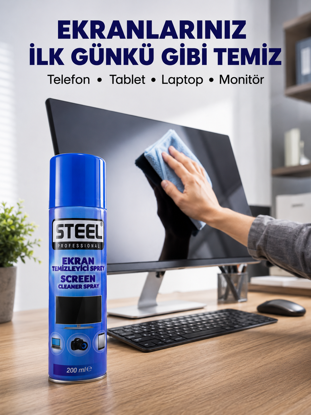 LCD, LED ve Telefon Ekranları İçin Ekran Temizleyici Sprey
