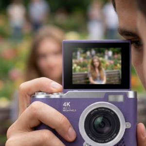 4K Kompakt Kamera 48 MP Autofocus Flash Özellikli Vlog Kamera