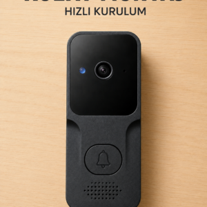 Akıllı Görüntülü Kapı Zili HD Kamera, Hareket Bildirimi ve Kablosuz Kurulum