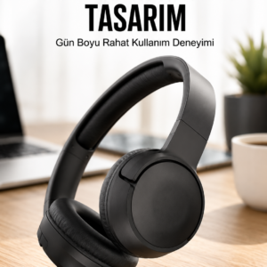 Kulak Üstü Kablosuz Bluetooth Kulaklık Gürültü Önleyici Uzun Şarj Süreli